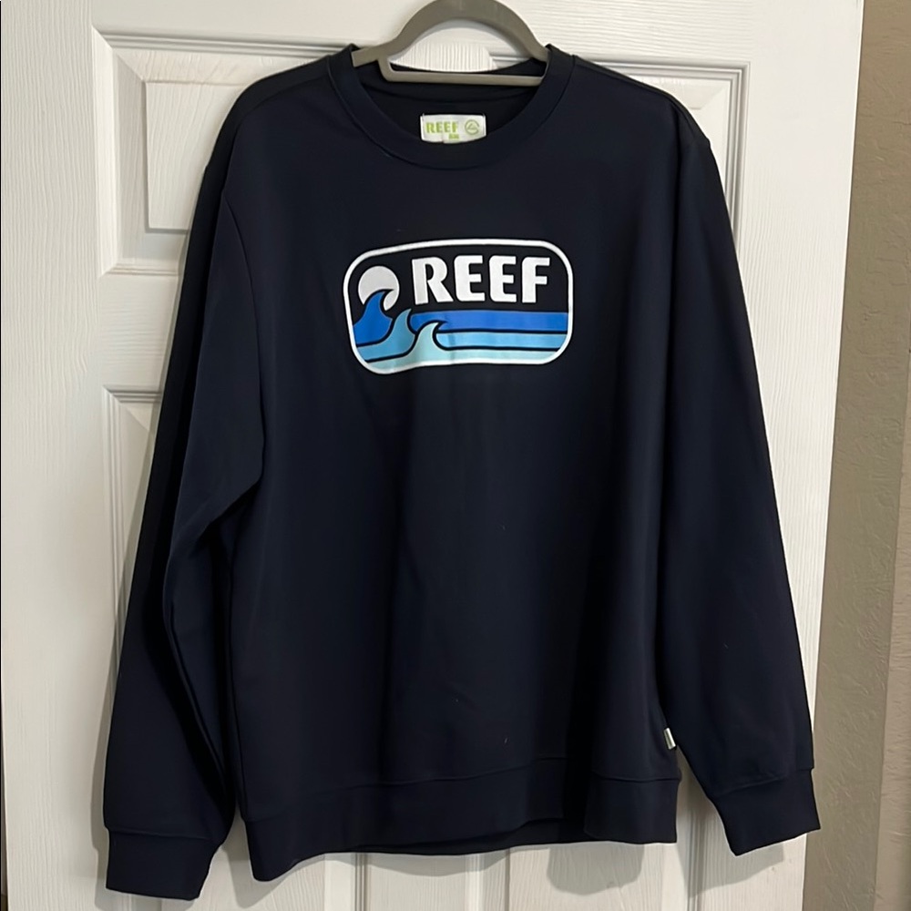 Reef Blue Crewneck Sweater with Logo